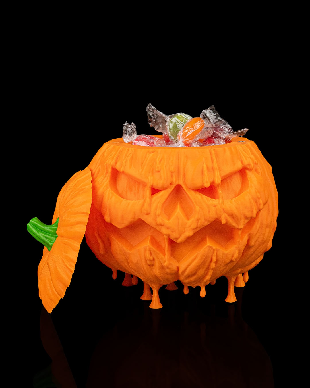 Melted Treatkeeper — Dulcero — Dulcero decorativo (calabaza derretida), impreso en 3D