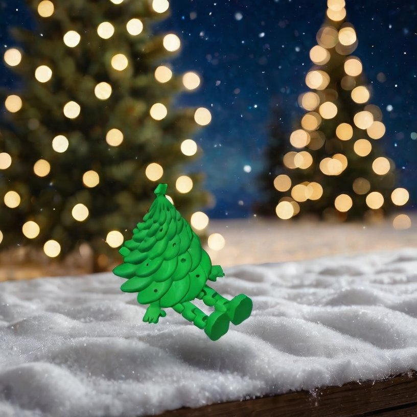 Árbol de Navidad articulado — Adorno navideño · elige tu color