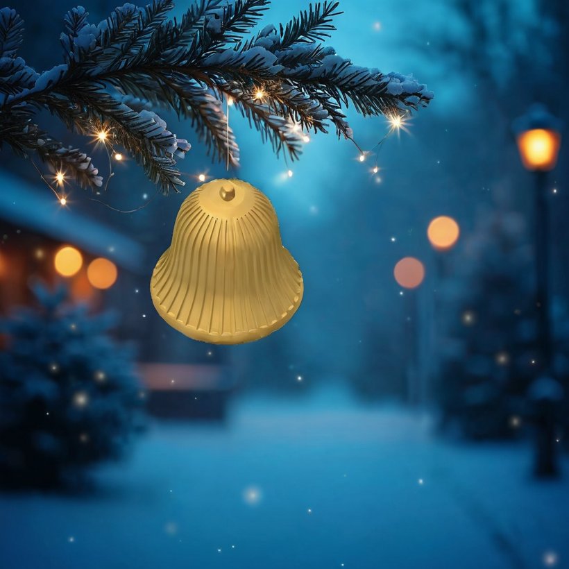 Campana — Acanalada — Adorno navideño · elige tu color