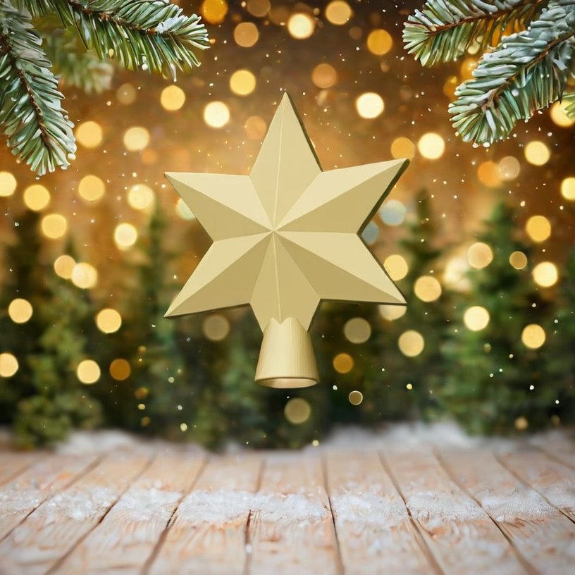 Estrella de árbol — Adorno navideño · elige tu color